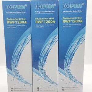 ICEPURE RWF1200A Refrigerator Replacement Water Filters Lot of 3 NEW SEALED